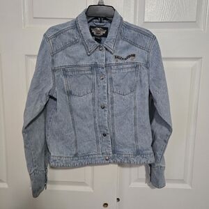 Harley Davidson Motor Cycles RIDE Wings Denim Jacket